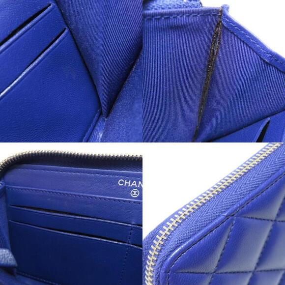 CHANEL Purple Lambskin Leather Logo Wallet - Picture 8 of 11